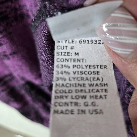 Cut Loose Maxi Skirt sz M* Purple Black Pull On Elastic Waist Pockets - Picture 8 of 12